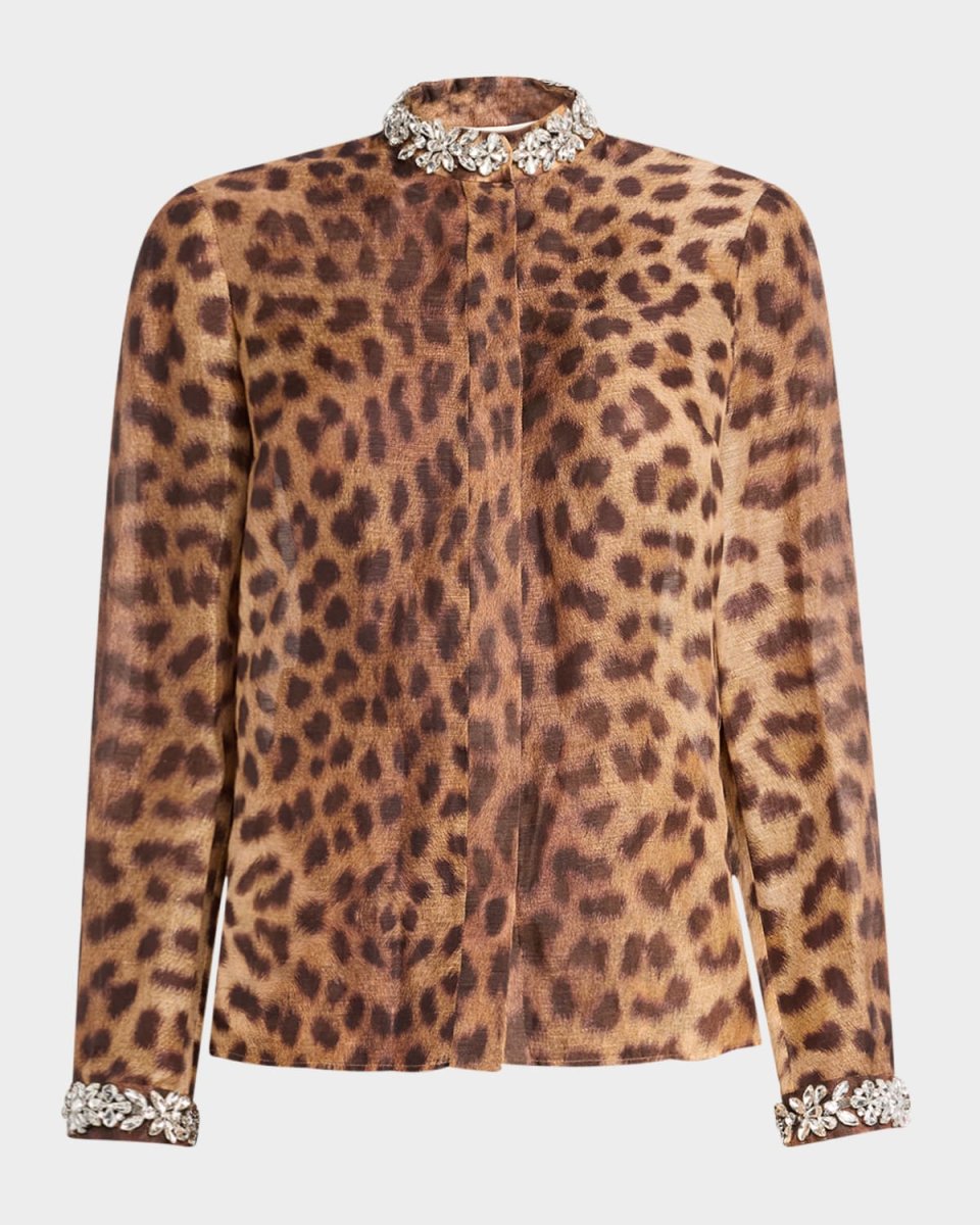 Crush Embellished Leopard Shirt